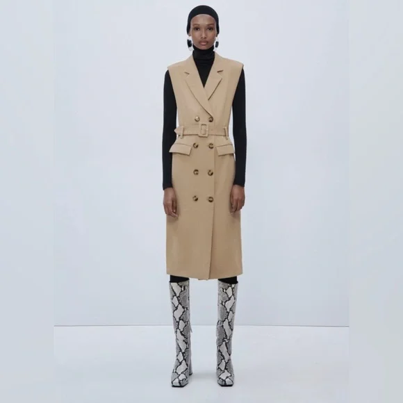 zara belted trench dress